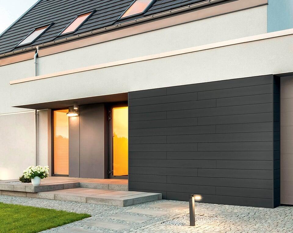 Inkomgevel met Dumaclin gevelbekleding in antraciet